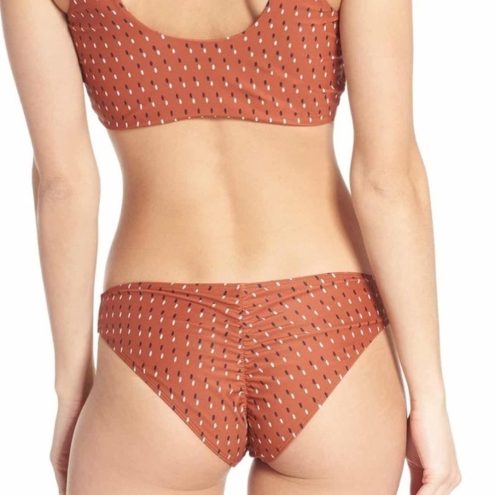NWT: Something Navy Cheeky Bikini Bottom Terracotta Womens Small Boho Rust Swim
